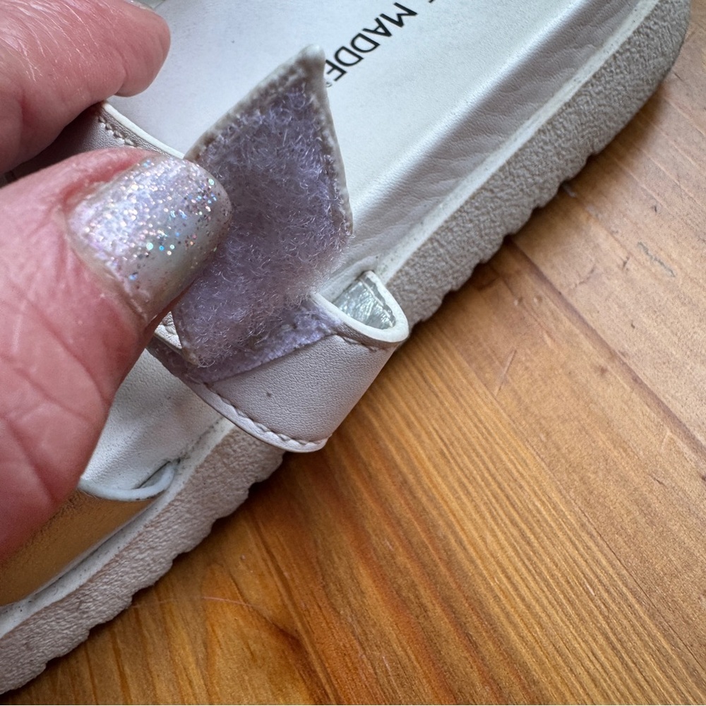 Steve Madden jmayven slide sandals white and silver size 3 - Picture 4 of 10